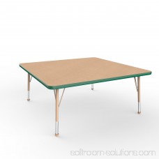 ECR4Kids 48in x 48in Square Everyday T-Mold Adjustable Activity Table Maple/Green/Sand - Toddler Ball 565353081